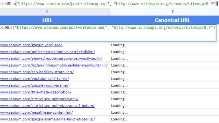 spreadsheet-xml-sitemap